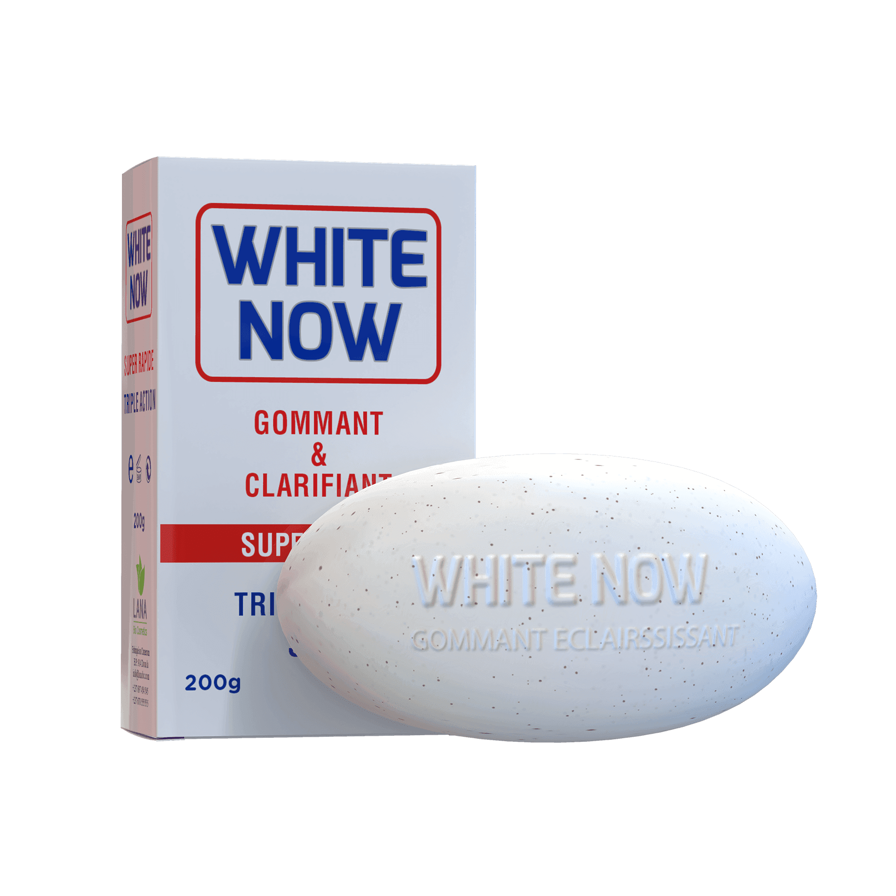 🧼 Savon Gommant WHITE NOW - 250g - Neuf - Pour Le Corps Entier - Usage Quotidien